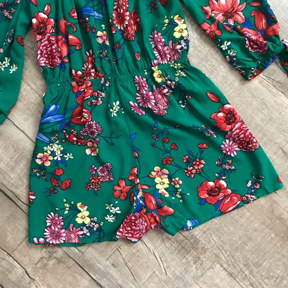 As U Wish Green & Floral Romper - Picture 7 of 8